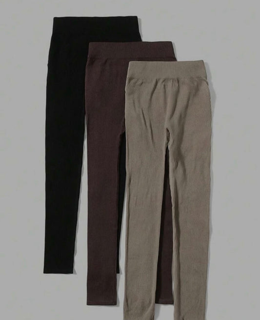 Sport 3 Packs Ribbed Leggings