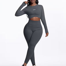 Stretch Seamless Round Neck And Leggings