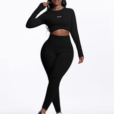 Stretch Seamless Round Neck And Leggings